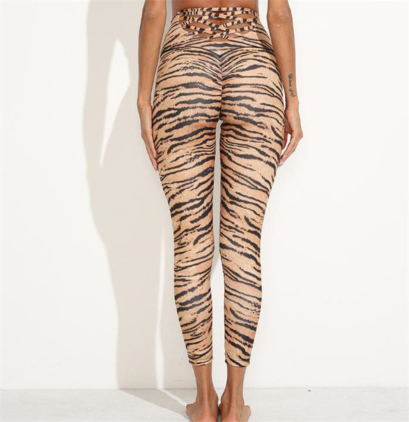 Női sport leggings állatmintával és nyakkendővel