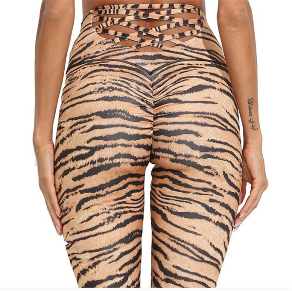 Női sport leggings állatmintával és nyakkendővel