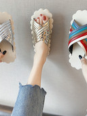 Eko bőrből készült alkalmi papucs lapos talppal