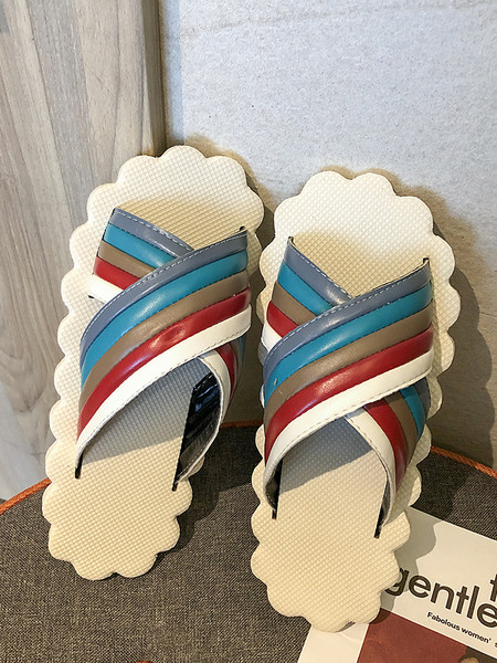 Eko bőrből készült alkalmi papucs lapos talppal