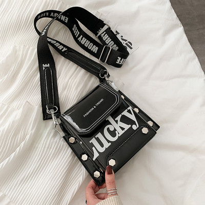 Sieviešu moderna soma ar uzrakstiem - no eko ādas