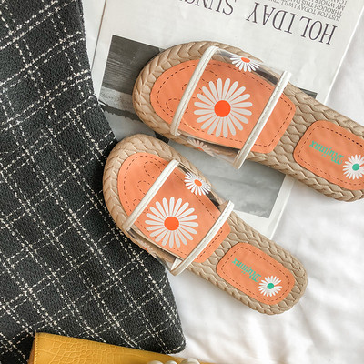 Alkalmi női papucs lapos talppal és rátéttel