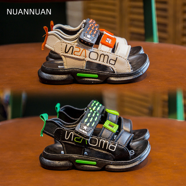 Sandale casual pentru copii cu autocolante și inscripție pentru băieți