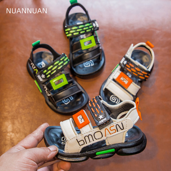 Sandale casual pentru copii cu autocolante și inscripție pentru băieți