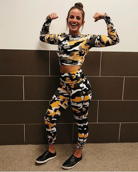 Kamuflāžas sieviešu legingi ar augstu vidukli