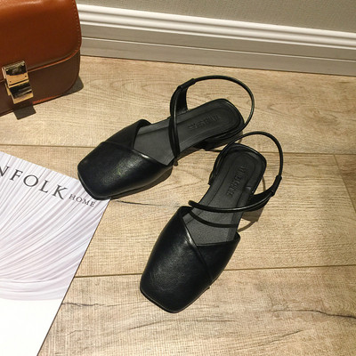 Eko bőrből készült stílusos női szandál lapos talppal