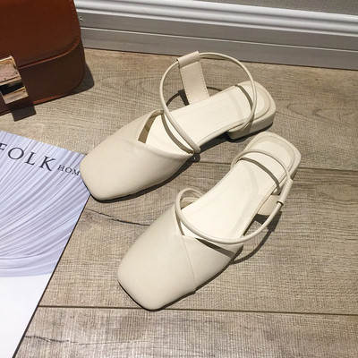 Eko bőrből készült stílusos női szandál lapos talppal