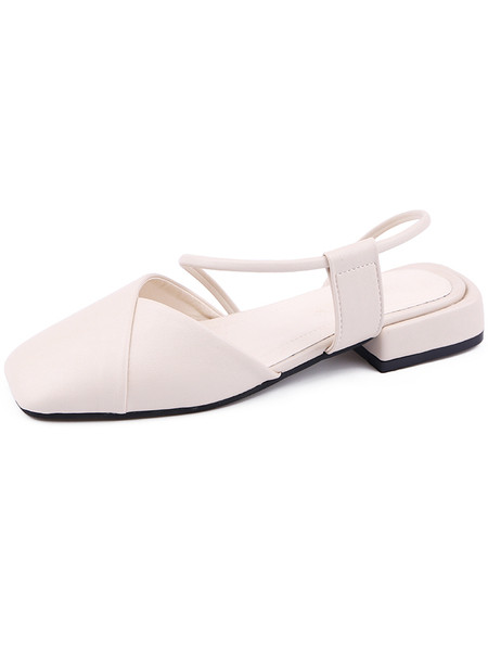 Eko bőrből készült stílusos női szandál lapos talppal