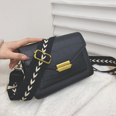 Modern női táska öko bőrből, széles, hosszú fogantyúval