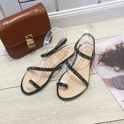 Új modell női szandál lapos talppal és kövekkel