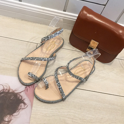 Új modell női szandál lapos talppal és kövekkel