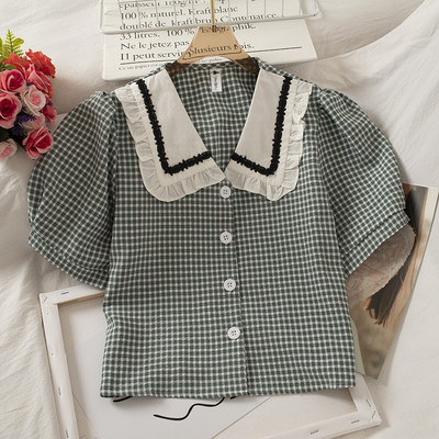 Naiste lühike stiilis nööpidega retrosärk