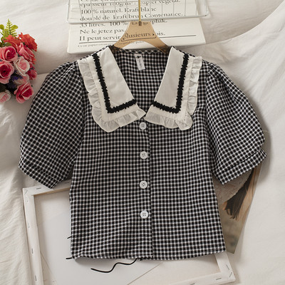 Naiste lühike stiilis nööpidega retrosärk