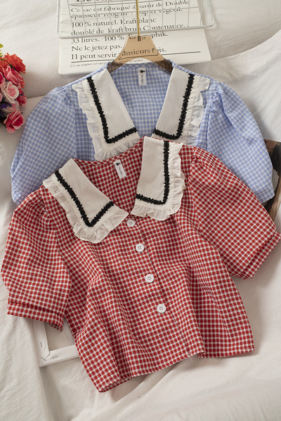 Naiste lühike stiilis nööpidega retrosärk