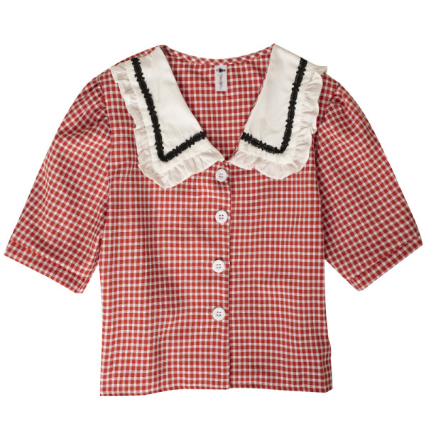 Naiste lühike stiilis nööpidega retrosärk