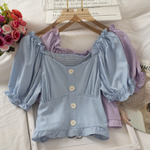 Cămașă de damă cu nasturi și mâneci largi