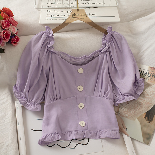 Cămașă de damă cu nasturi și mâneci largi