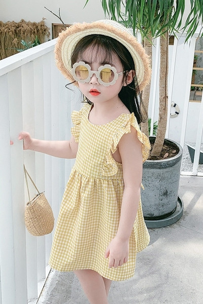 Ruuduline lokkidega lastekleit