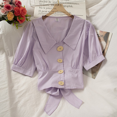 Női ing fűzővel és V-nyakkal