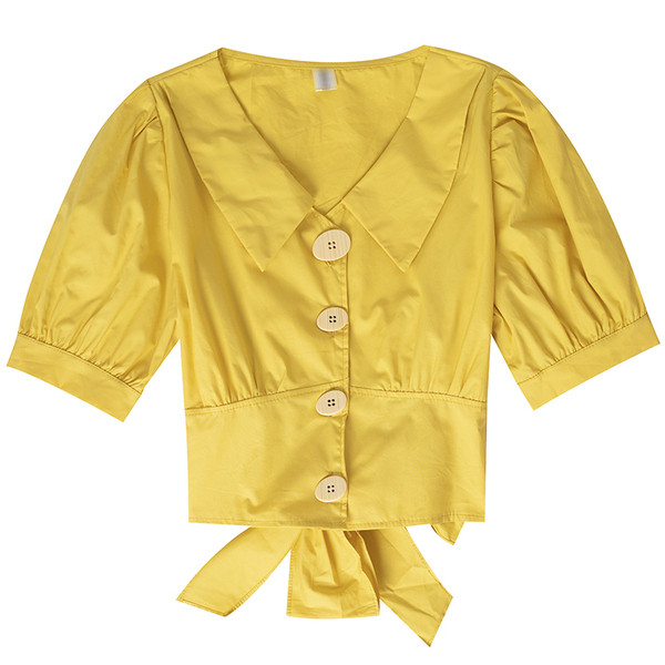 Női ing fűzővel és V-nyakkal