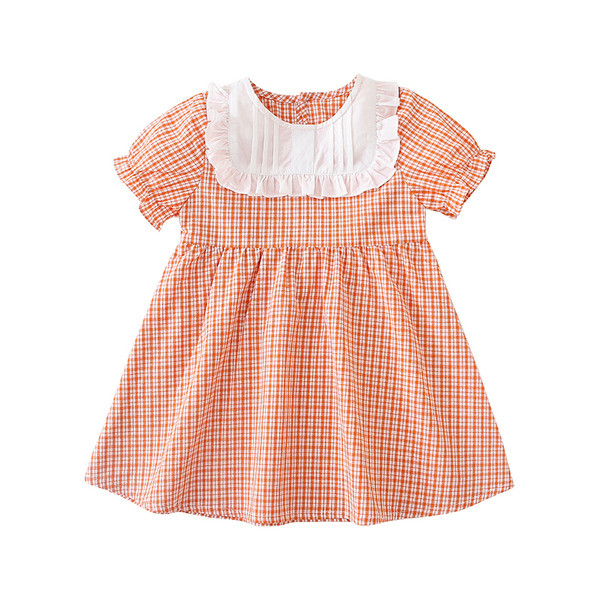 Modern, rövid ujjú kockás gyerekruha