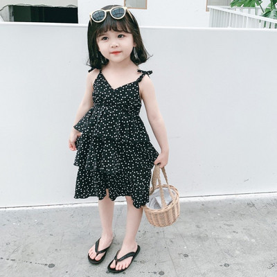 Gyerek sifon ruha spitz nyakkivágással