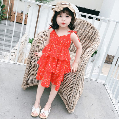 Gyerek sifon ruha spitz nyakkivágással