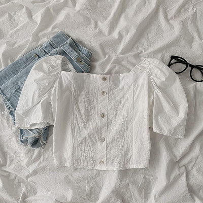 Camasa de dama model nou cu decolteu patrat si nasturi