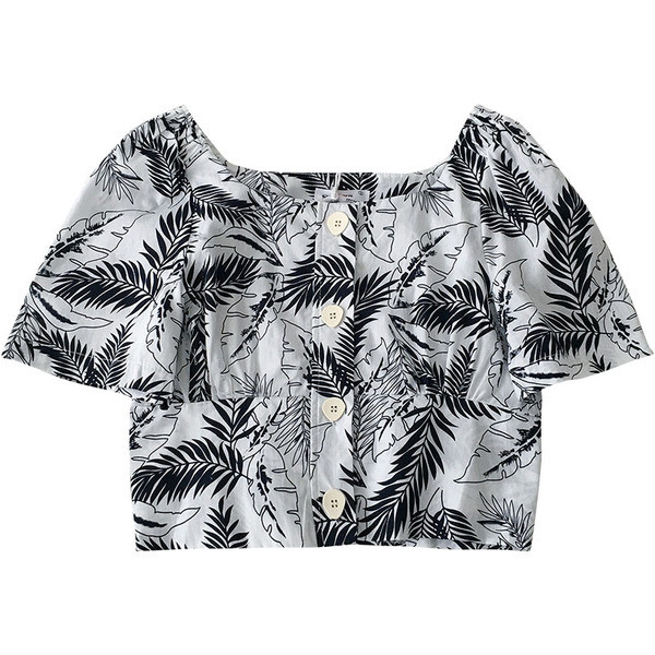 Alkalmi női ing gombokkal és virágmotívumokkal