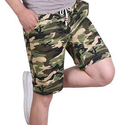 Pantaloni scurți de camuflaj actuali pentru bărbați cu șireturi