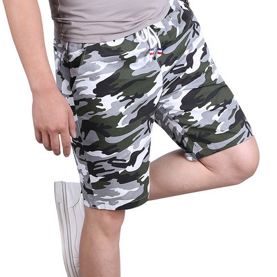 Pantaloni scurți de camuflaj actuali pentru bărbați cu șireturi