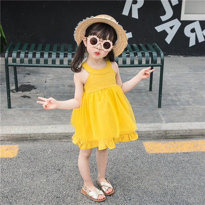 Moderna bērnu kleita ar ovālu kakla izgriezumu