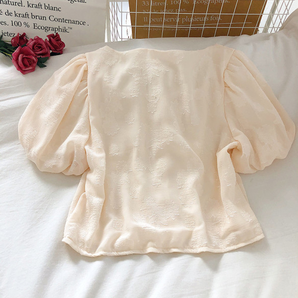 Modern női sifon ing négyzet alakú nyakkivágással