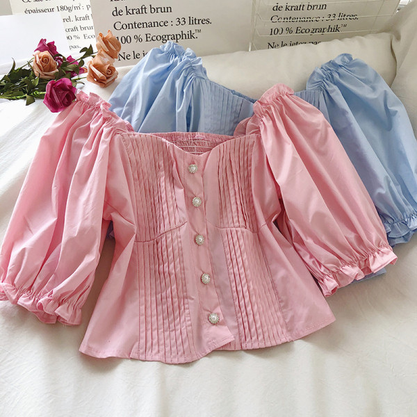 Új modell női ing gombokkal és széles ujjakkal