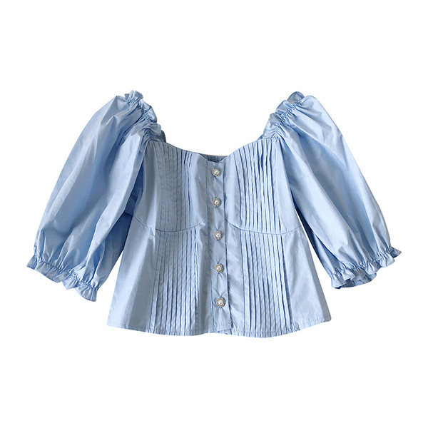 Új modell női ing gombokkal és széles ujjakkal