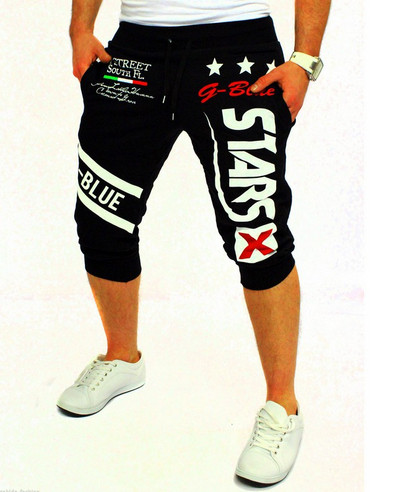 Vīriešu ikdienas bikses 7/8 garums ar uzrakstiem