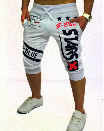 Vīriešu ikdienas bikses 7/8 garums ar uzrakstiem