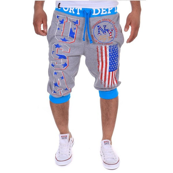 Meeste vabaaja püksid 7/8 pikkust kirjadega