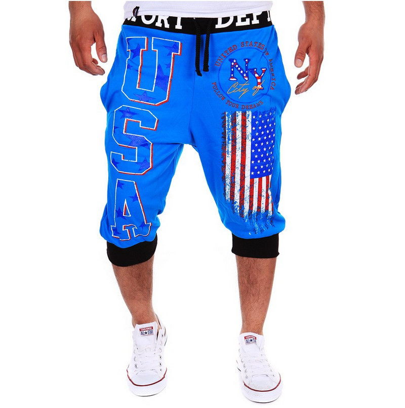 Meeste vabaaja püksid 7/8 pikkust kirjadega