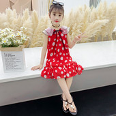 Pöttyös gyerekruha gallérral, szalaggal