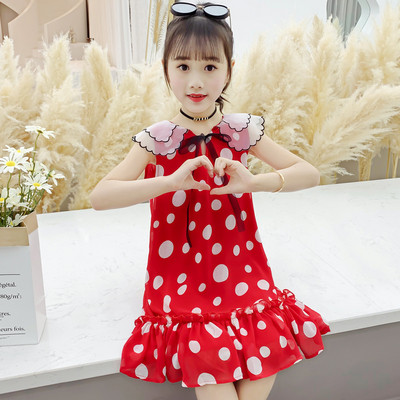 Pöttyös gyerekruha gallérral, szalaggal