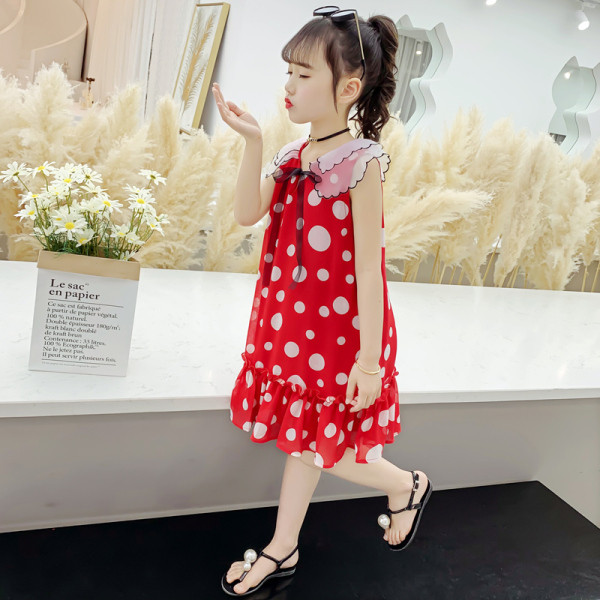 Pöttyös gyerekruha gallérral, szalaggal