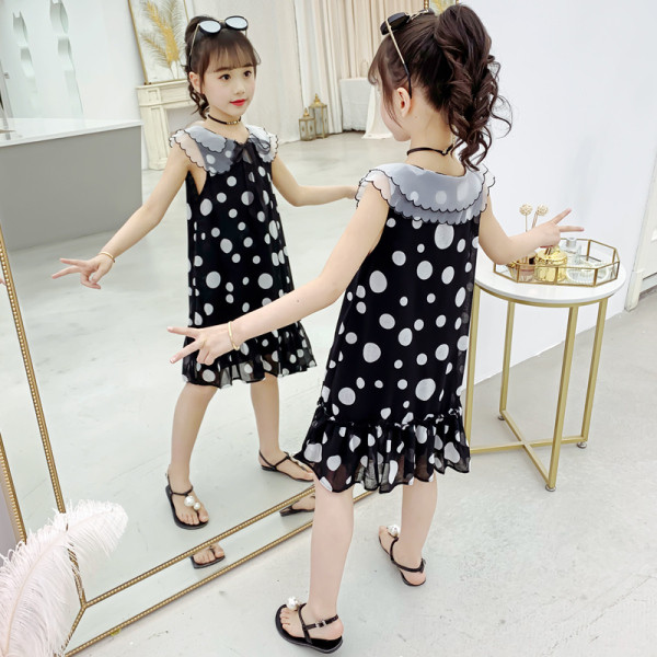 Pöttyös gyerekruha gallérral, szalaggal