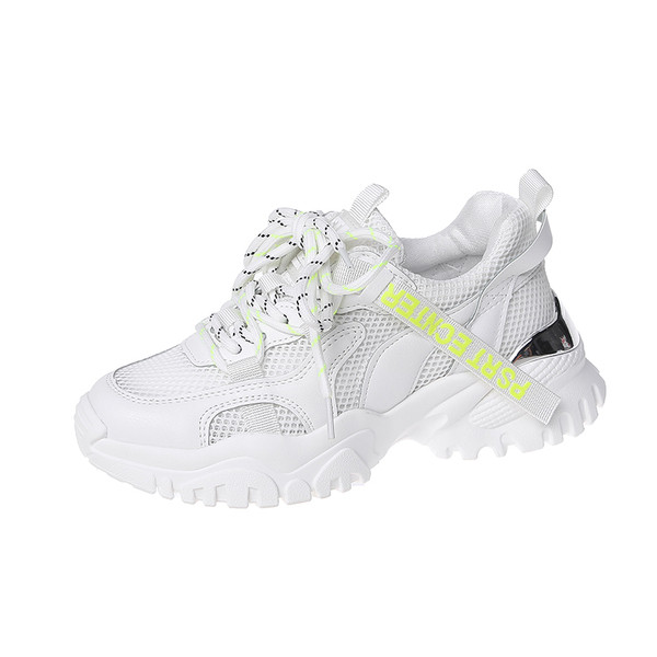 Színes fűzős, durva talpú női tornacipő