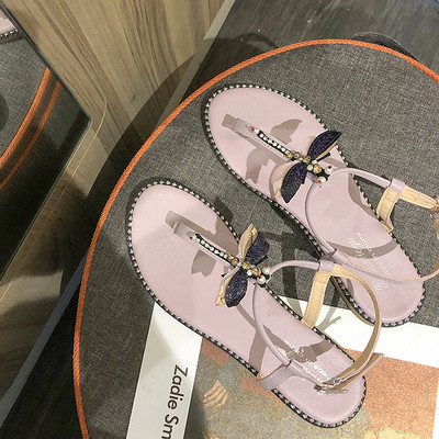 Modern női szandál az orr felett, 3D díszítéssel