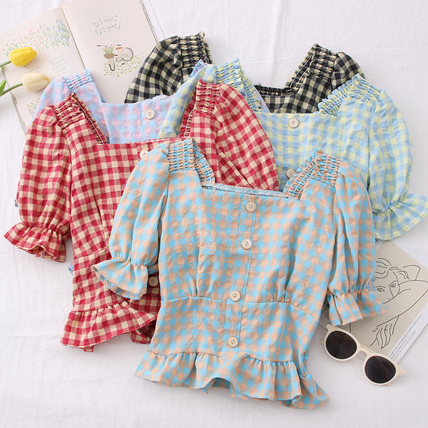 Naiste vabaaja särk kandilise dekoltee ja nööpidega