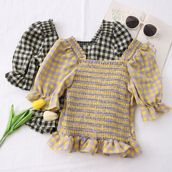 Naiste vabaaja särk kandilise dekoltee ja nööpidega