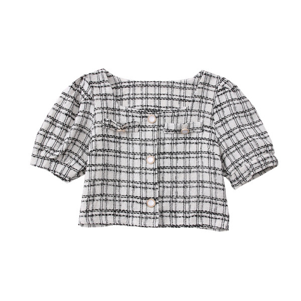 Modern női ing négyzet alakú nyakkivágással és rövid ujjal