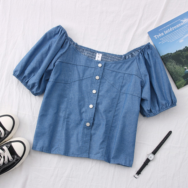 Cămașă de damă în stil retro cu nasturi și mâneci largi