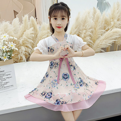 Modern gyerekruha rövid ujjú virágmintával